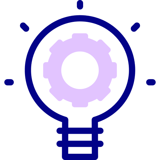 Light bulb cogwheel settings idea icon