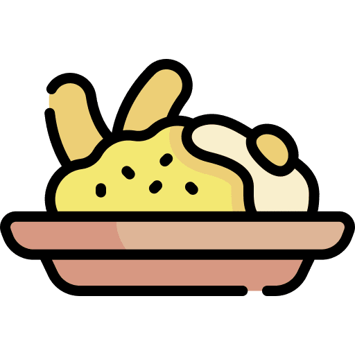 Tacu tacu traditional rice meat icon Tacu tacu traditional rice meat icon