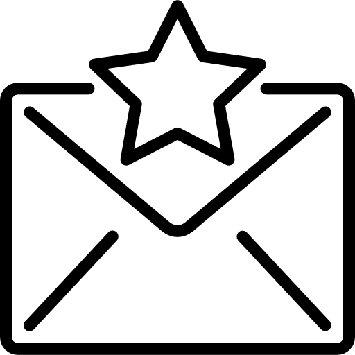 Email communications favourite mails icon