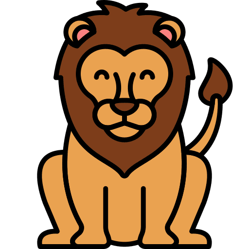 Lion zoo mammal animal kingdom icon