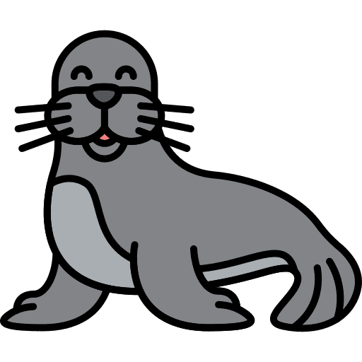 Seal circus animals wild life icon