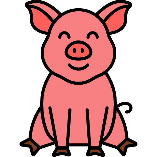 Pig farming and gardening dongpo pork wildlife icon