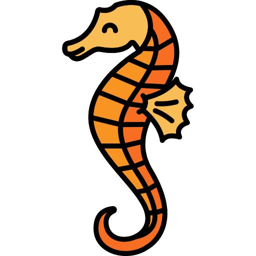 Seahorse aquatic aquarium sea life icon