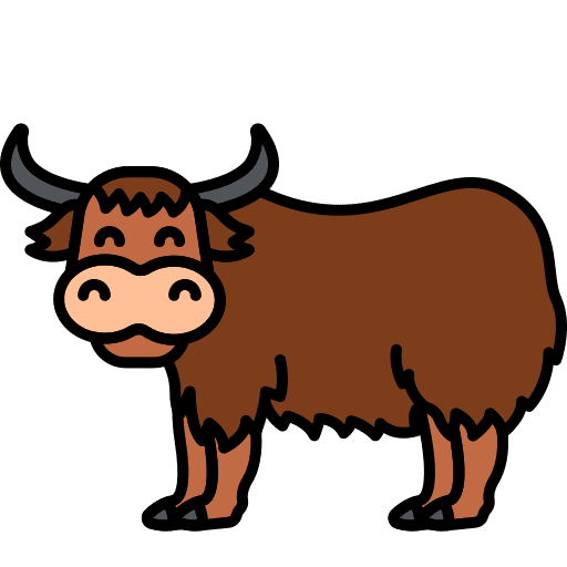 Yak wild life zoo animals icon