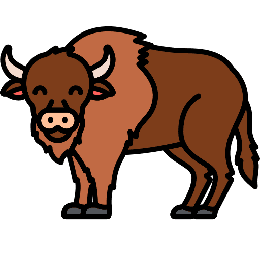 Bison wildlife mammal wild icon
