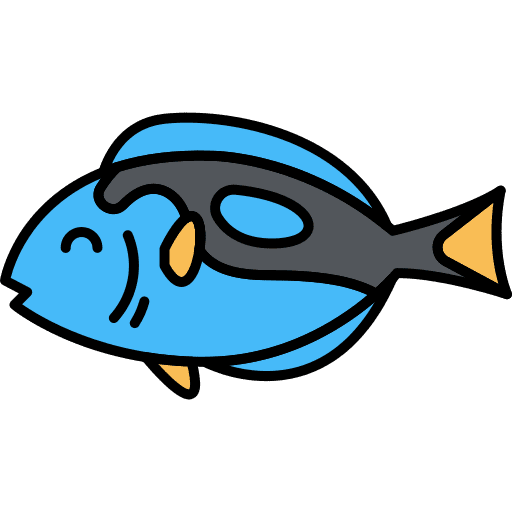 Blue tang fish sea life blue tang fish animal icon