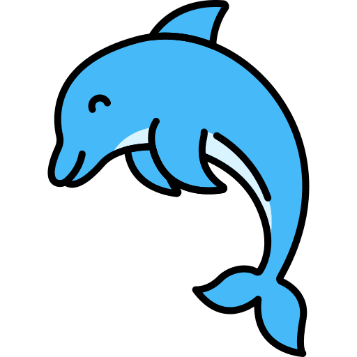 Dolphin animal aquarium sea life icon
