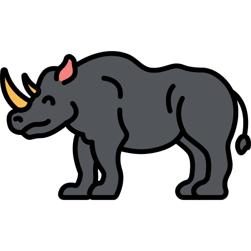 Rhinoceros animals mammal rhinoceros icon