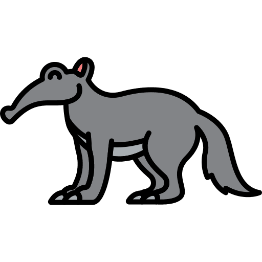 Anteater wild life mammal zoo icon