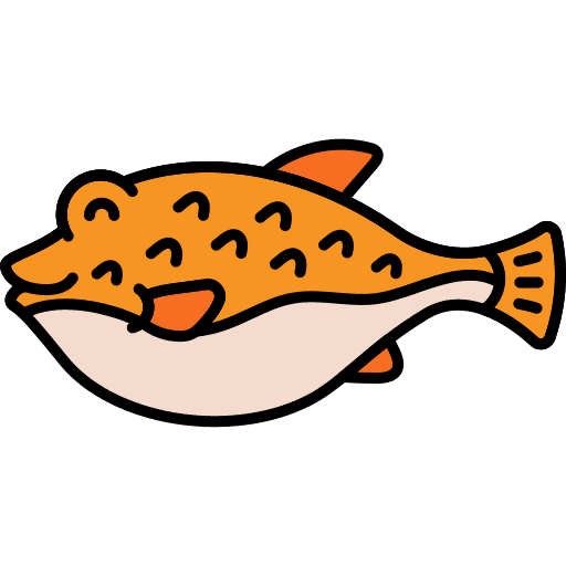 Puffer fish sea life animal aquarium icon