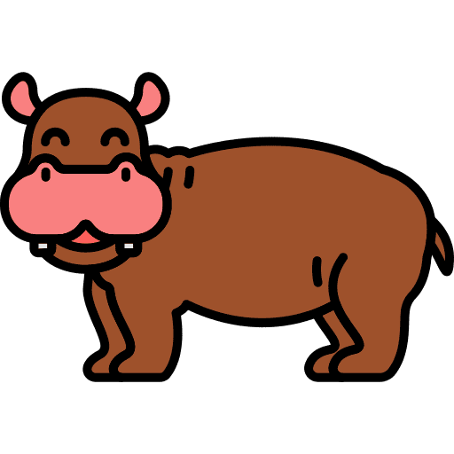 Hippopotamus hippopotamus animals wildlife icon