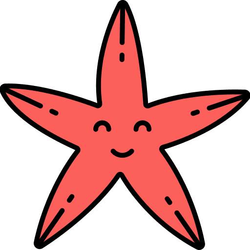 Starfish aquatic sea life animals icon