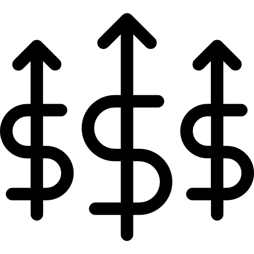 Dollar symbol profits bank coins icon