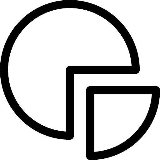 Pie chart commerce stats market share icon