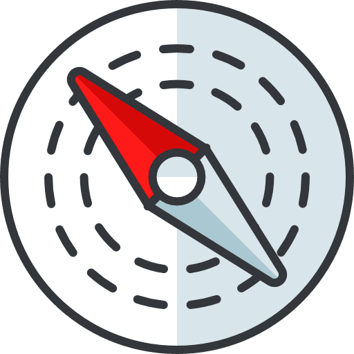 Compass technology tools and utensils interface icon