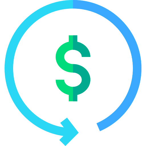 Return of investment return of investment dollar business and finance icon