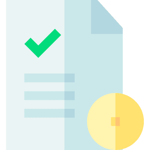 Contract business and finance checkmark paper sheet icon Contract business and finance checkmark paper sheet icon