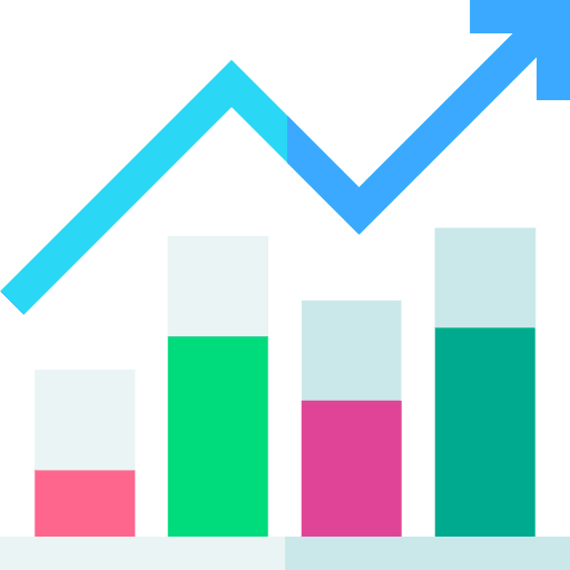 Bar graph growth statistics line graph icon Bar graph growth statistics line graph icon