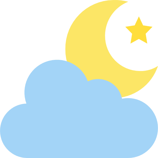 Night half moon clouds cloud icon Night half moon clouds cloud icon