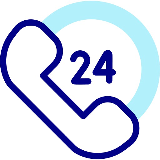 24 hours support help customer service communications icon