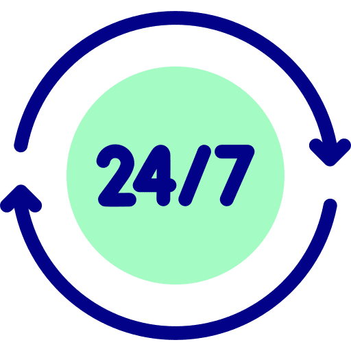 Open 24 hours all happiness commerce and shopping icon