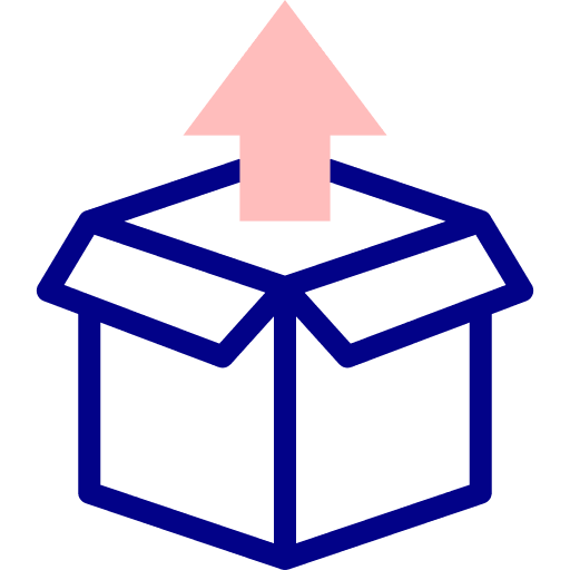 Open box shipping and delivery package parcel icon
