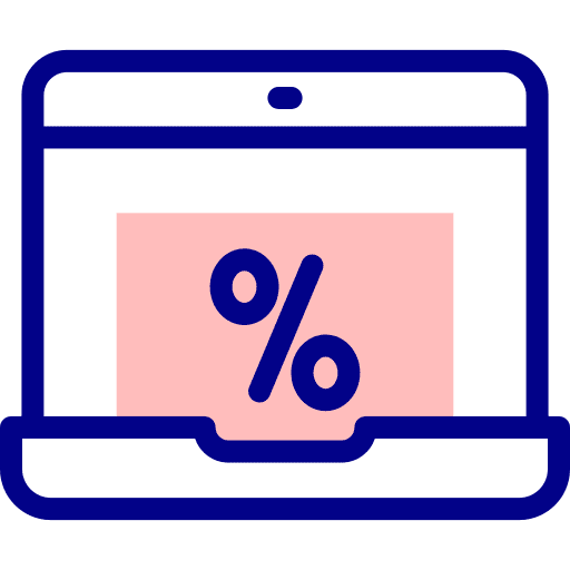 Laptop discount coupon sale icon Laptop discount coupon sale icon