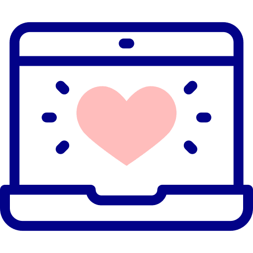 Laptop electronics valentines day love and romance icon Laptop electronics valentines day love and romance icon