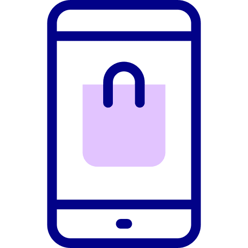 Smartphone commerce and shopping online shop buy online icon Smartphone commerce and shopping online shop buy online icon