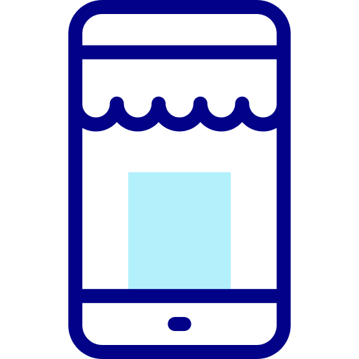 Smartphone online store shopping bag app icon Smartphone online store shopping bag app icon