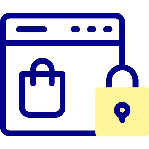 Window technology lock commerce and shopping icon Window technology lock commerce and shopping icon