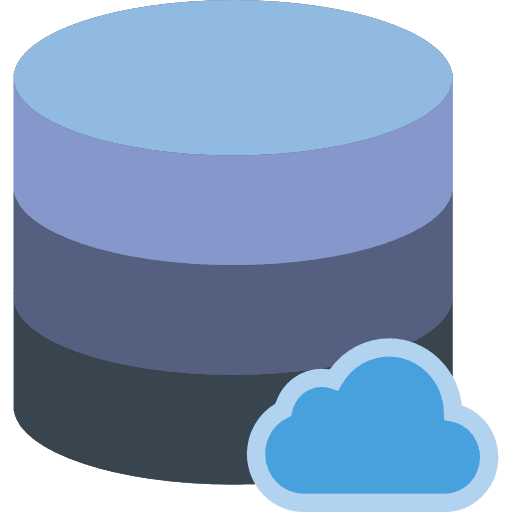 Database interface cloud server data storage icon