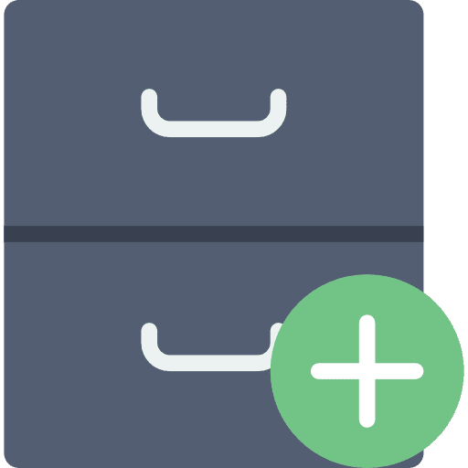 Archive filing cabinet storage interface icon