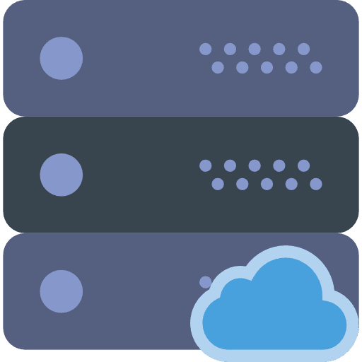 Server multimedia storage hosting icon