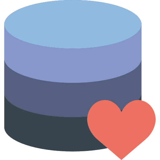 Database computing multimedia file storage icon