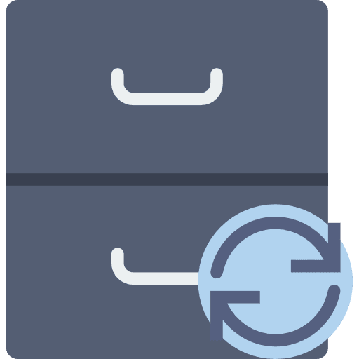 Archive office material document filing cabinet icon