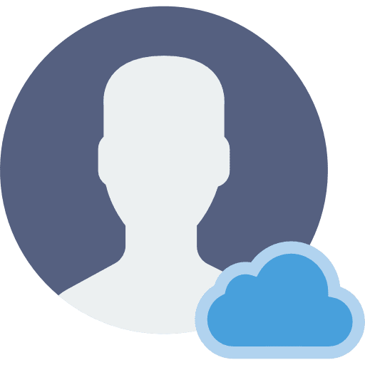 User profile interface social media icon