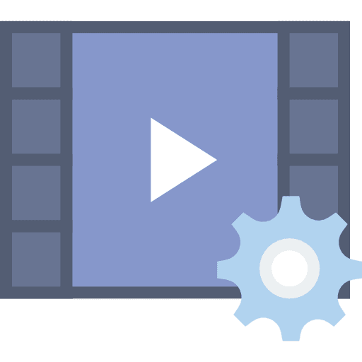 Video player interface play button movie icon