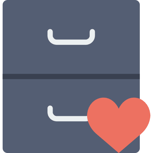 Archive document filing cabinet interface icon