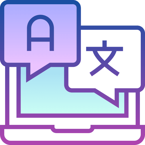 Language learning dialogue communications icon