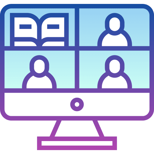 Online learning study communications group chat icon