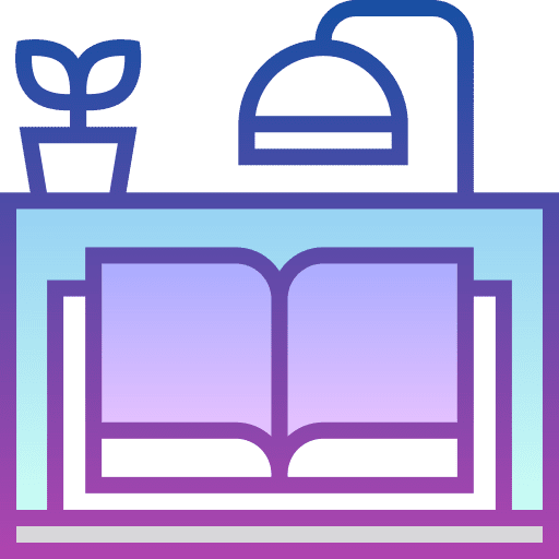 Reading light desk lamp book icon