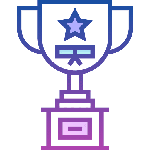 Award champion education trophy icon