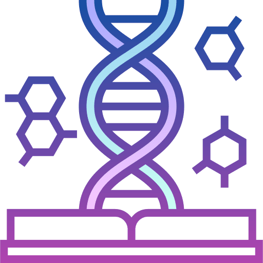 Biology dna study book icon