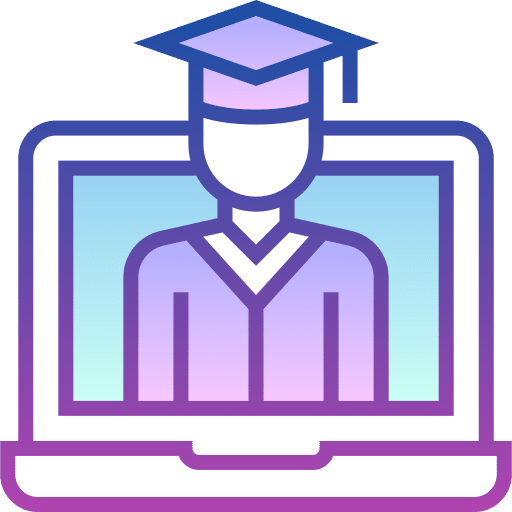 Online education caucasian elearning graduation icon