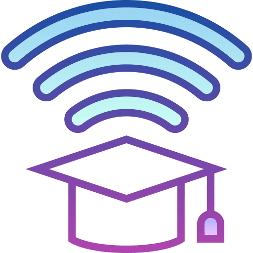 Online education graduation communications degree icon