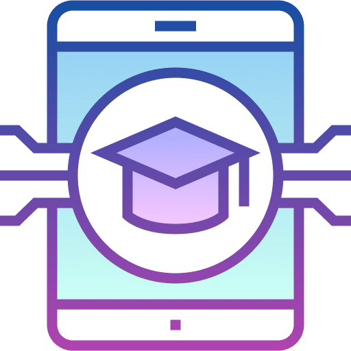 Online education technology smartphone cellphone icon