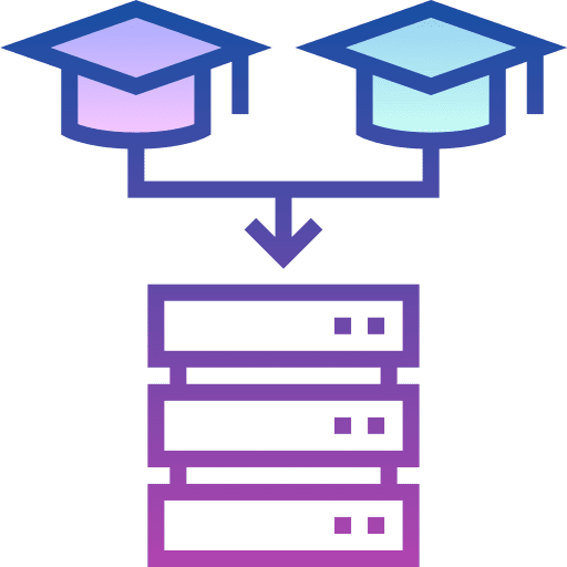 Data mortarboard elearning interface icon