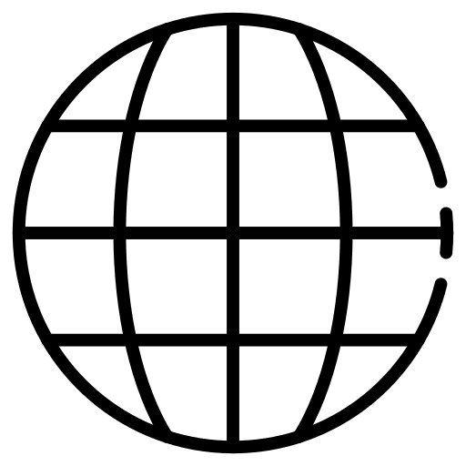 Global map communications network icon