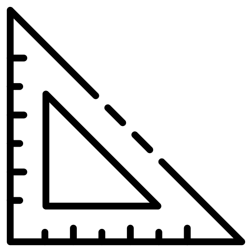 Set square education drawing measure icon